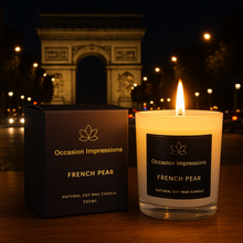 Load image into Gallery viewer, French Pear Triple Scented Natural Soy Candle
