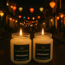 Load image into Gallery viewer, Lemongrass Triple Scented Natural Soy Candle
