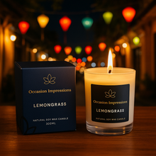 Load image into Gallery viewer, Lemongrass Triple Scented Natural Soy Candle
