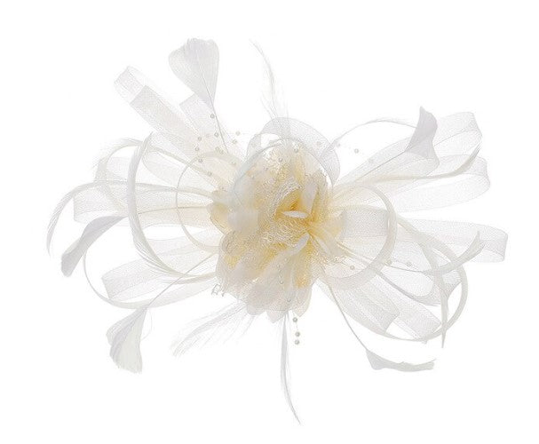Beige Net Fascinator