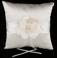 Load image into Gallery viewer, Flower Girl Chic Champagne Satin Basket with Matching Ring Pillow
