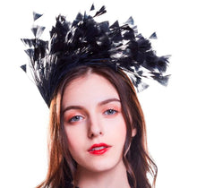 Load image into Gallery viewer, Black Feathered Headband
