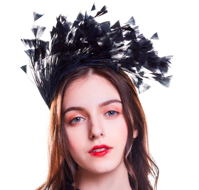 Black Feathered Headband
