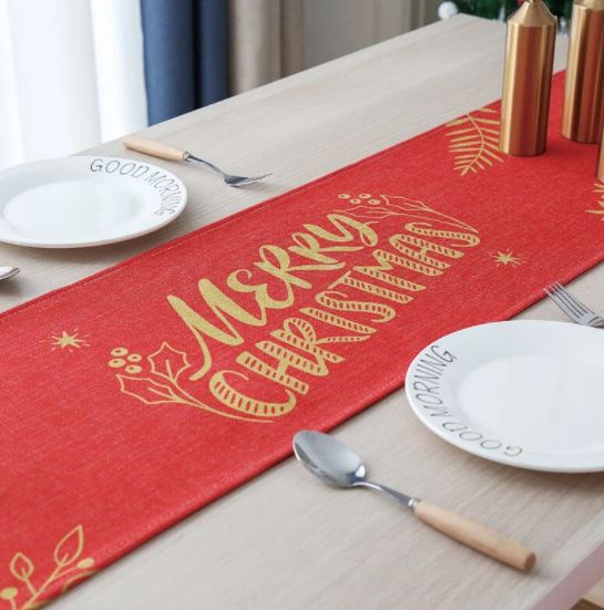 Merry Christmas Table Runners Red or Green