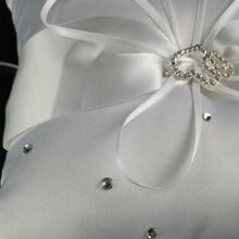 Load image into Gallery viewer, Flower Girl Basket with Delicate Diamantes &amp; Ribbons with Matching Ring Pillow
