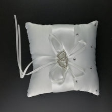 Load image into Gallery viewer, Flower Girl Basket with Delicate Diamantes &amp; Ribbons with Matching Ring Pillow
