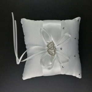 Flower Girl Basket with Delicate Diamantes & Ribbons with Matching Ring Pillow