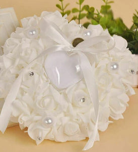 Elegant Floral Heart-Shape Ring Pillow