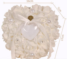 Load image into Gallery viewer, Elegant Floral Heart-Shape Ring Pillow
